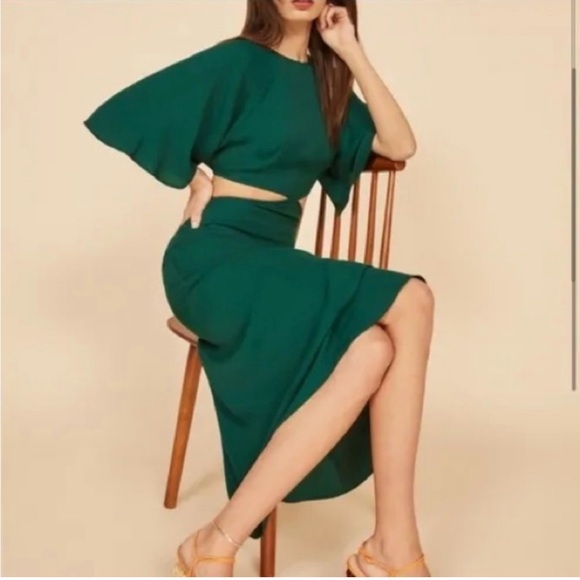 Reformation Emerald Benny Midi Dress Size 8, never worn, tags attached - Picture 2 of 5